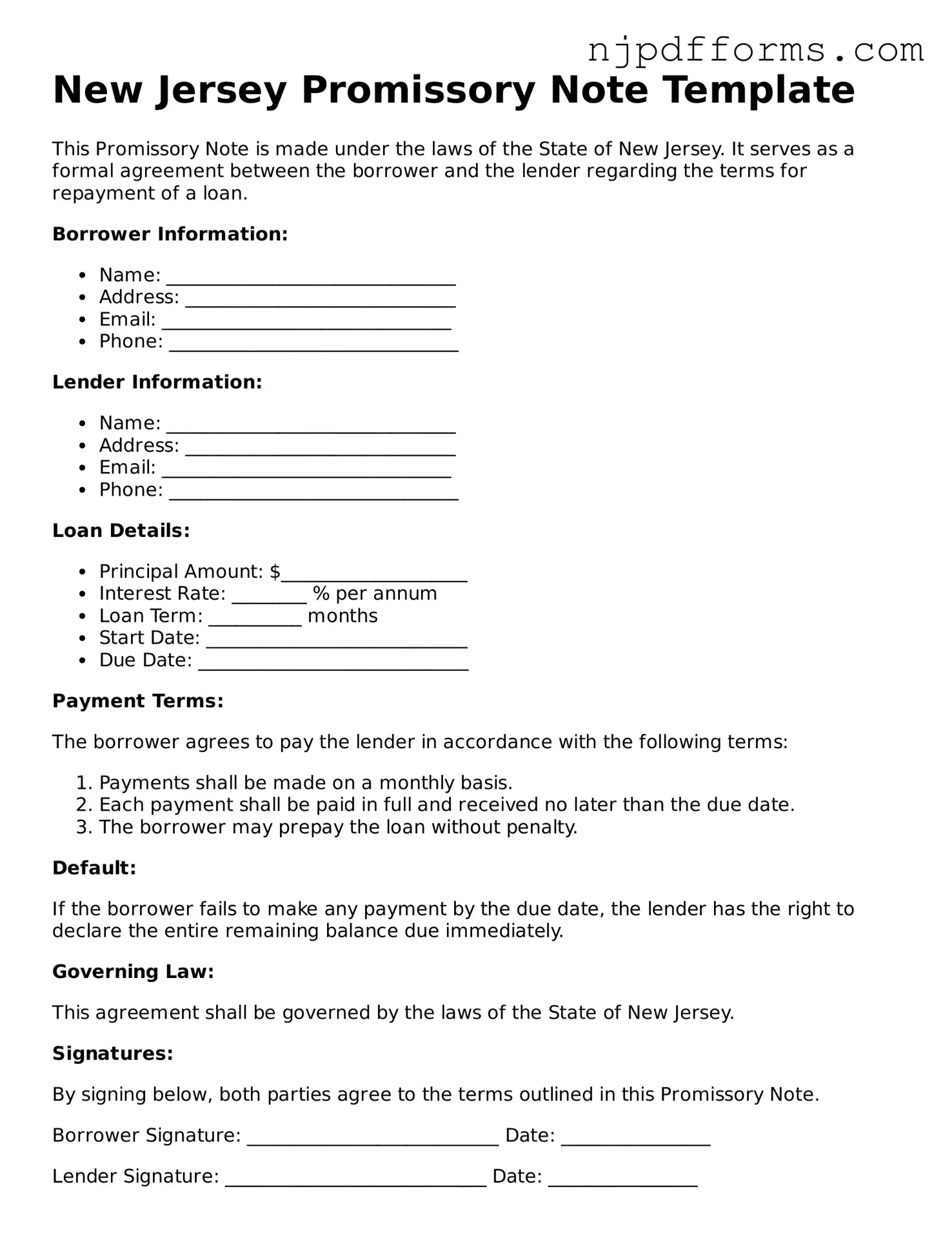 Attorney-Verified New Jersey Promissory Note Document