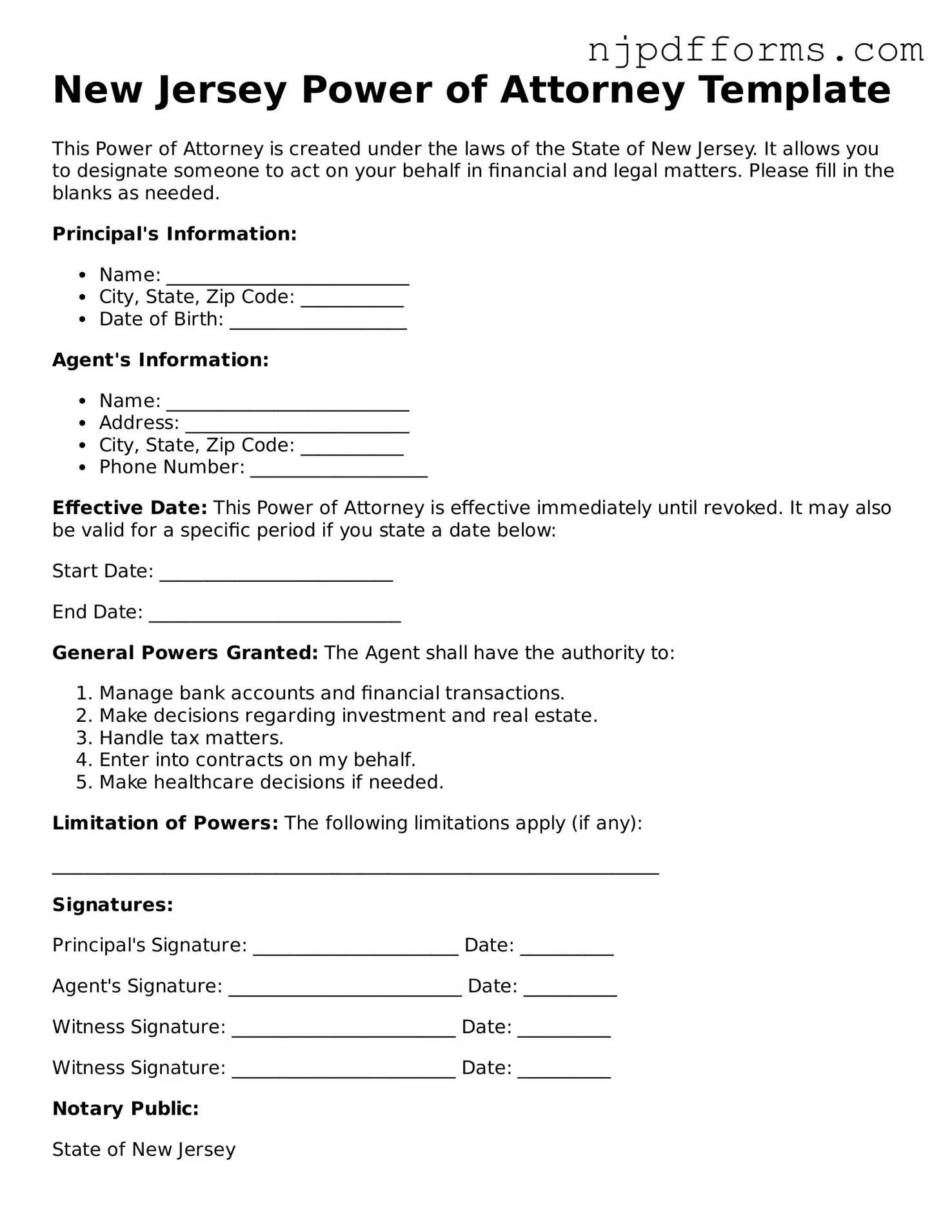 Attorney-Verified New Jersey Power of Attorney Document