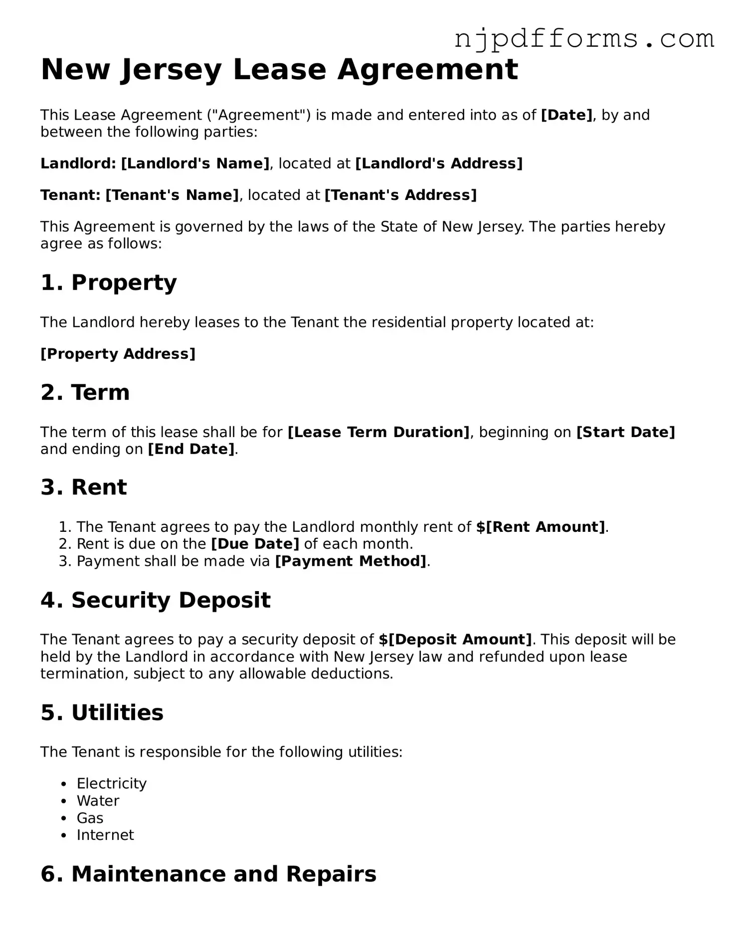 Attorney-Verified New Jersey Lease Agreement Document