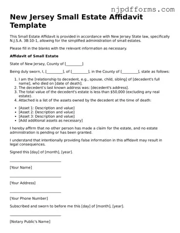 Attorney-Verified New Jersey Small Estate Affidavit Document