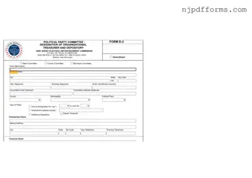 New Jersey D 3 Form