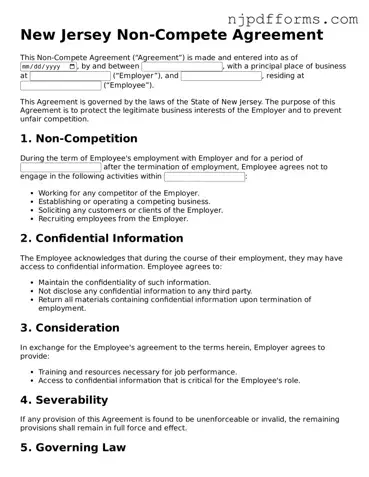 Attorney-Verified New Jersey Non-compete Agreement Document